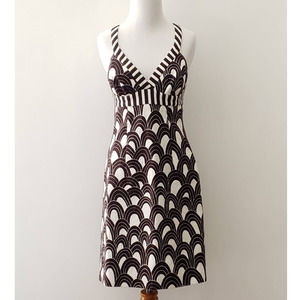 Trina Turk Art Deco Print Sun Dress Cross Back 4